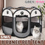 Pet Fence Indoor Cat Dog Tent Octagonal Fence Portable Foldable Cage Kennel - L-Coffee