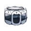 Pet Fence Indoor Cat Dog Tent Octagonal Fence Portable Foldable Cage Kennel - L-Coffee