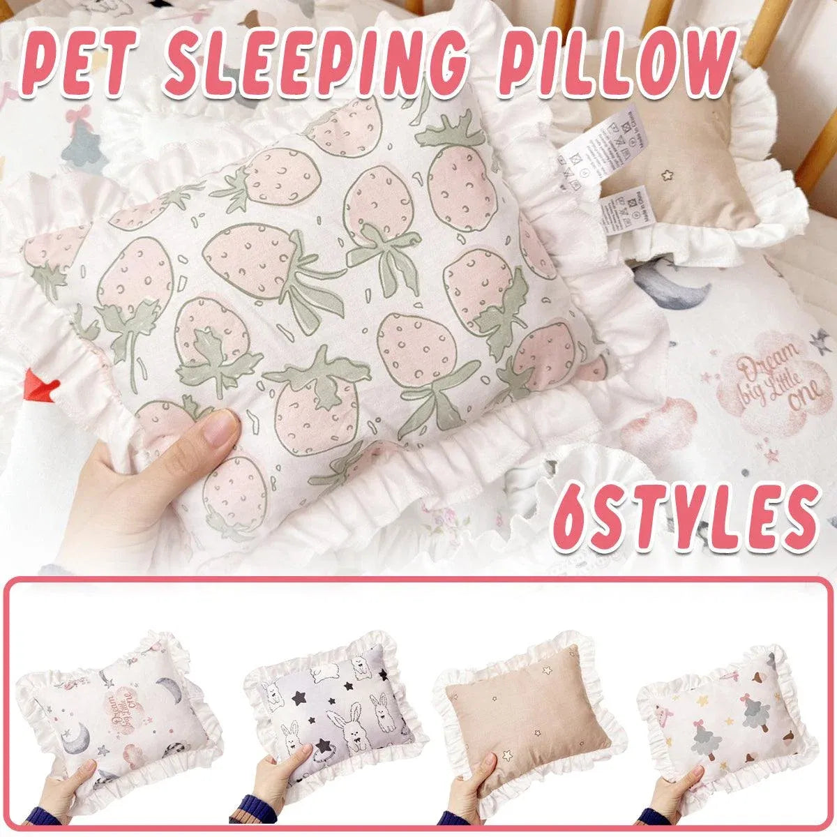 Lace Cat Pillow Soft Pet Cushion for Sleeping Comfortable Kitty Bed Cushion - White Rabbit