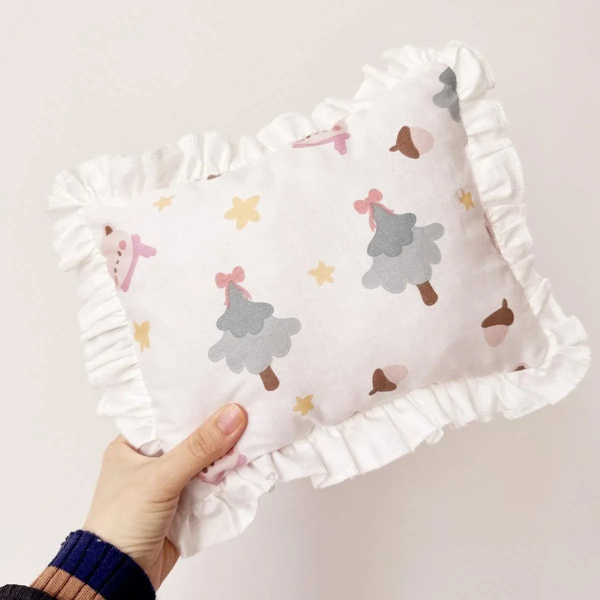 Lace Cat Pillow Soft Pet Cushion for Sleeping Comfortable Kitty Bed Cushion - White Strawberry