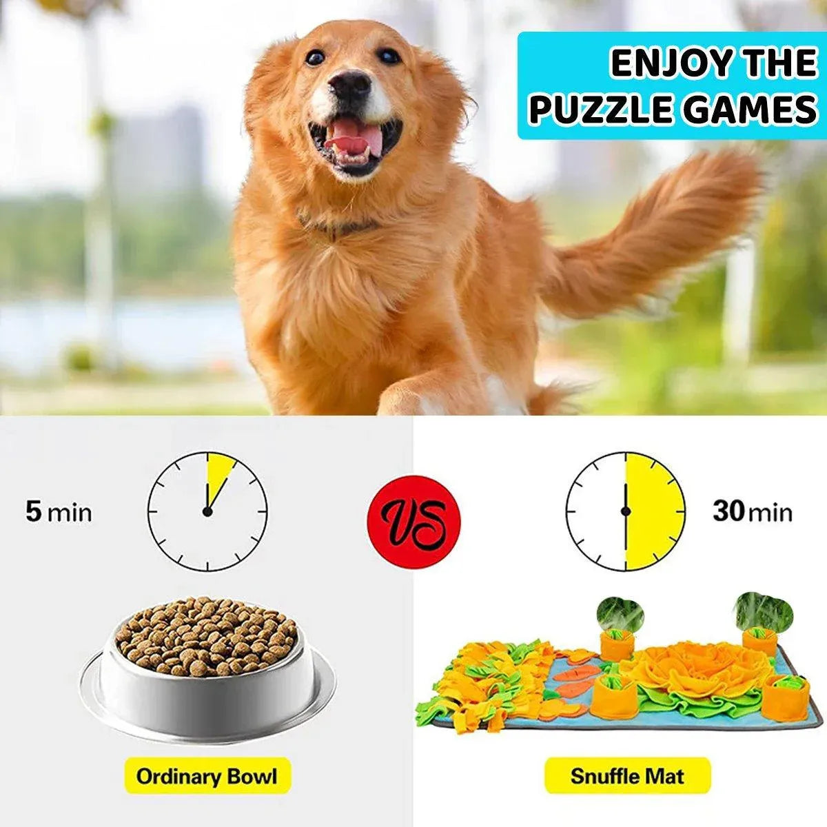 Interactive Pet Sniff Mat Dog Slow Feeder Toy Anti Choke Training Food Bowl Mat