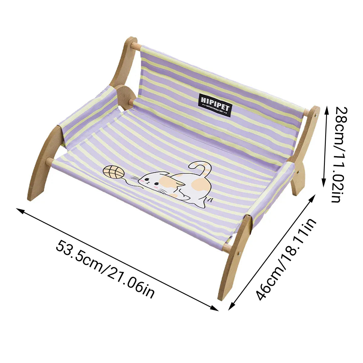 Pet Striped Lounge Bed Pet Nest Soft Cushion Washable Anti Slip Comfortable - Green