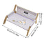 Pet Striped Lounge Bed Pet Nest Soft Cushion Washable Anti Slip Comfortable - Purple