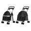 Lightweight Pet Stroller for Cats and Small Dogs Easy Fold Portable Travel Use - Black