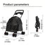 Lightweight Pet Stroller for Cats and Small Dogs Easy Fold Portable Travel Use - Black