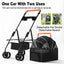 Foldable 2 in 1 Pet Stroller for Outdoor Travel Outing Lightweight Pet Carrier - Black