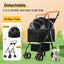 Foldable 2 in 1 Pet Stroller for Outdoor Travel Outing Lightweight Pet Carrier - Black