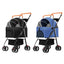 Foldable 2 in 1 Pet Stroller for Outdoor Travel Outing Lightweight Pet Carrier - Blue