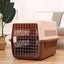L Size Dog Cat Rabbit Portable Tote Crate Pet Carrier Kennel Travel Airline Carry Bag - Brown