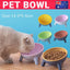 Raised Cat Bowl Pet Feeder Pet Bowl Elevated Dog Bowls 15° Tilted Pet Water Bowl - Rock Yellow