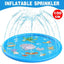 100cm Dog Splash Pad Inflatable Pet Sprinkler Mat PVC Water Play Toy for Outdoors