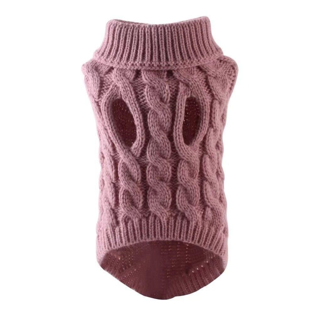 Puppy Dog Jumper Winter Warm Knitted Sweater Pet Clothes Small Dogs Coat Thermal XL - Grey