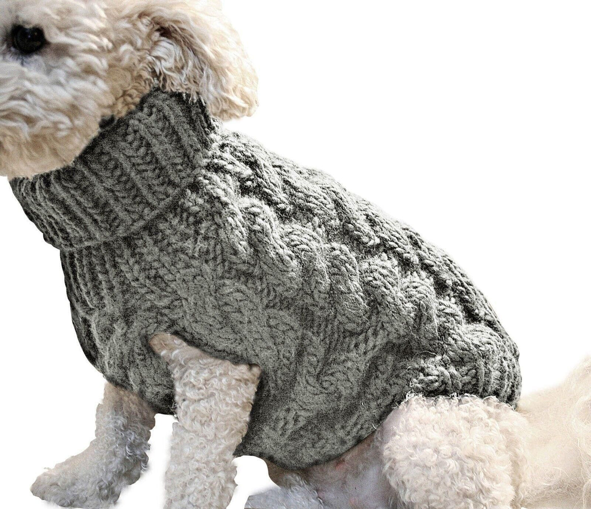 Puppy Dog Jumper Winter Warm Knitted Sweater Pet Clothes Small Dogs Coat Thermal XL - Grey