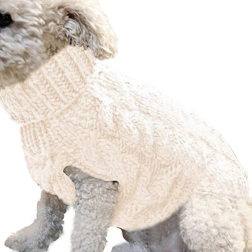 Puppy Dog Jumper Winter Warm Knitted Sweater Pet Clothes Small Dogs Coat Thermal XL - Grey
