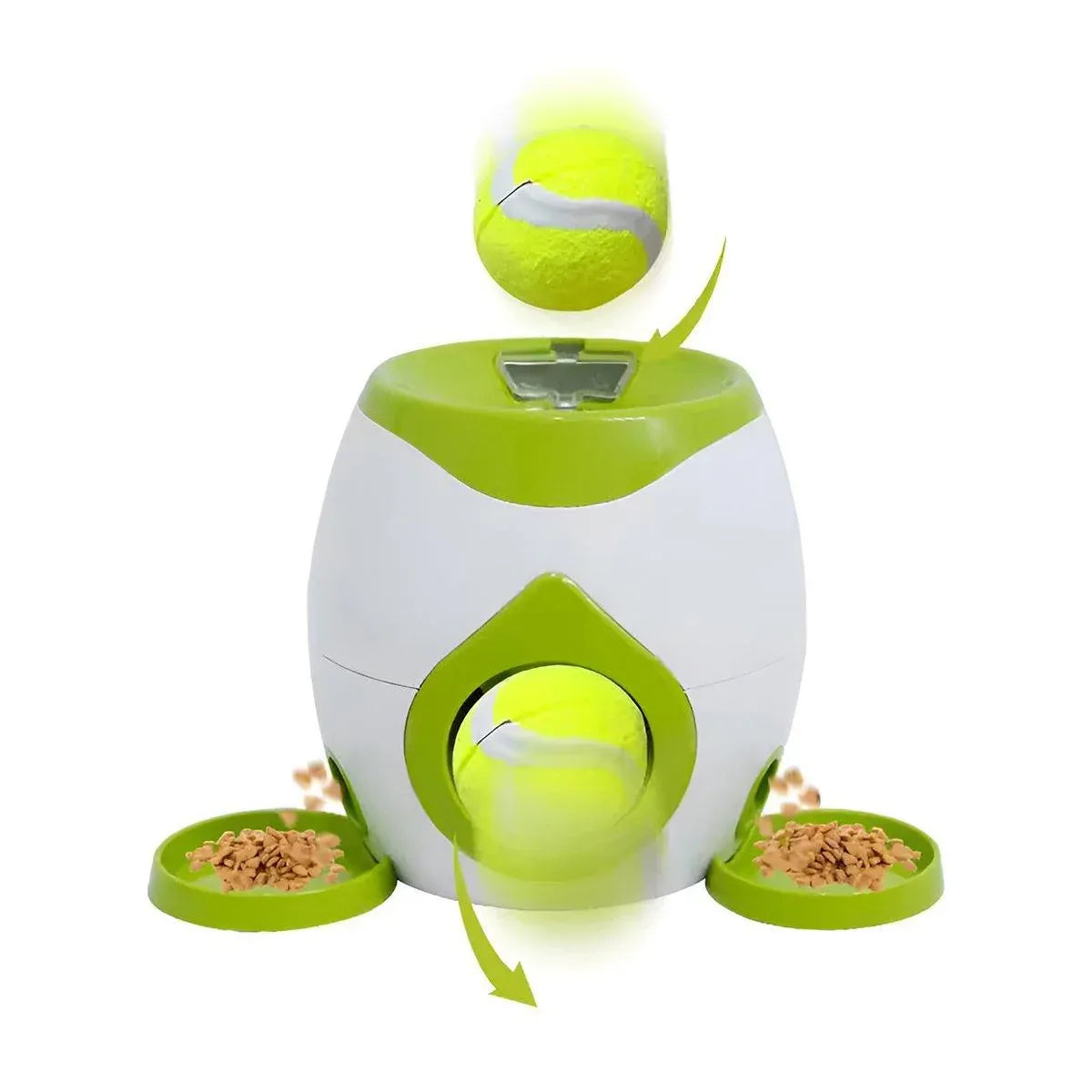 Interactive Dog Toy Tennis Feeder Machine for Training and Treat Rewards - Grey