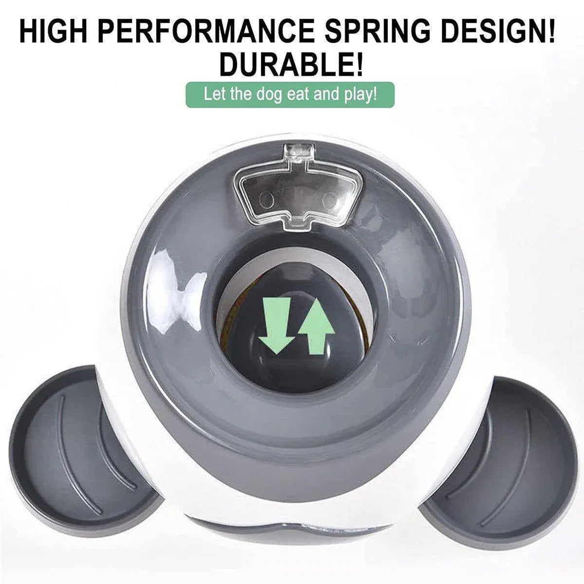 Interactive Dog Toy Tennis Feeder Machine for Training and Treat Rewards - Grey