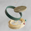 Cat Scratcher Lounge Bed Toy 40cm Round Foldable Cardboard Pad with Ball Track - Blue