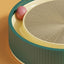 Cat Scratcher Lounge Bed Toy 40cm Round Foldable Cardboard Pad with Ball Track - Blue