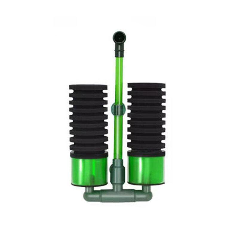 Double Head Aquarium Sponge Filter with Bio Media Box for Shrimp Breeding Tanks