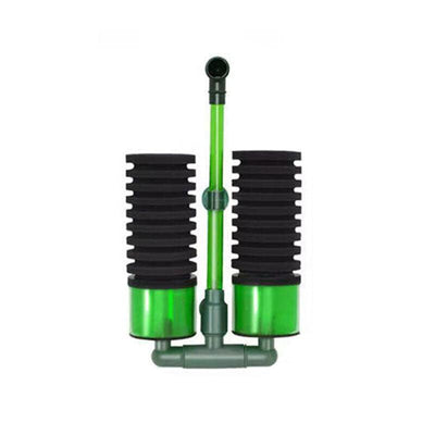 Double Head Aquarium Sponge Filter with Bio Media Box for Shrimp Breeding Tanks