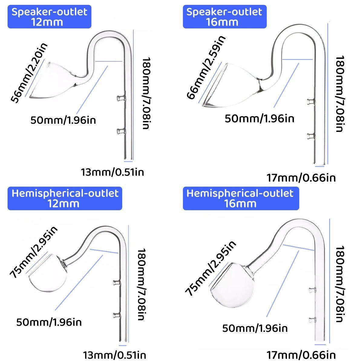 Aquarium Glass Inlet Outlet Pipe Fish Tank Filter Oil Film Remover Plant Holder - Lily inlet-16mm
