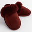 Sheepskin Wool Womens Slippers Scuffs Slip On Winter Ugg Slippers in Burgundy/Red - 8