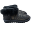 Womens Australian Sheepskin Wool Fur Mini UGG Ankle Boots in Gold Black - 7