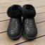 Womens Australian Sheepskin Wool Fur Mini UGG Ankle Boots in Gold Black - 7