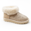 Womens Australian Sheepskin Wool Fur Mini UGG Ankle Boots in Gold Sand - 7