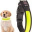 LED Dog Cat Collar USB Rechargeable Nylon Glow Flashing Light Up Safety Puppy