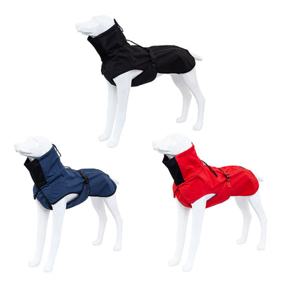 Pet Dog Raincoat Poncho Jacket Windbreaker Waterproof Clothes with Harness Hole-S-Red