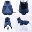 Pet Dog Raincoat Poncho Jacket Windbreaker Waterproof Clothes with Harness Hole-M-Blue