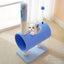 Interactive Cat Tunnel & Scratching Post with Spring Toy - Cozy Playtime for Kittens Blue