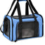 L Blue Portable Foldable Pet Carrier Bag - Large Capacity Travel Carrier for 2 Small Pets, Comfortable and Stylish Cat Backpack, Foldable & Easy to Carry