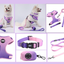 XS Purple-pink Adjustable Soft Pet Harness with Leash & Poop Bag Dispenser