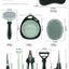 Grey and Green Complete 8-Piece Pet Grooming Kit - Essential Dog & Cat Care Tools with Brushes, Nail Clippers, Scissors & Portable Case