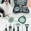 Grey and Green Complete 8-Piece Pet Grooming Kit - Essential Dog & Cat Care Tools with Brushes, Nail Clippers, Scissors & Portable Case