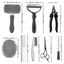 Grey Professional 9-Piece Pet Grooming Kit - DeShedding Brushes, Nail Clippers, Combs & Scissors Set for Dogs, Cats & Rabbits with Storage Bag