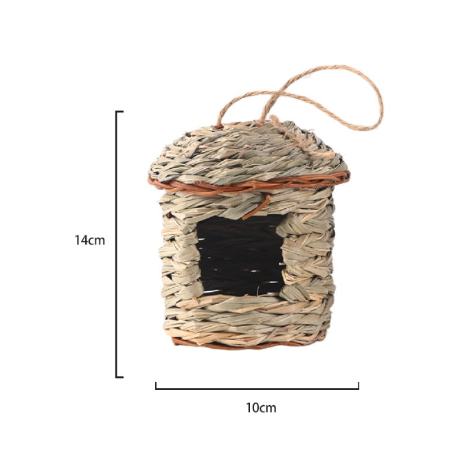 3-Piece Handcrafted Natural Grass Bird Nest - Eco-Friendly Pet Garden Decor(14*10cm)