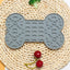 2-Pack Grey Food Grade Silicone Dog Lick Mat - Bone Shape Slow Feeder for Anxiety Relief, Training & Bath Time - Non-Slip Suction Cups