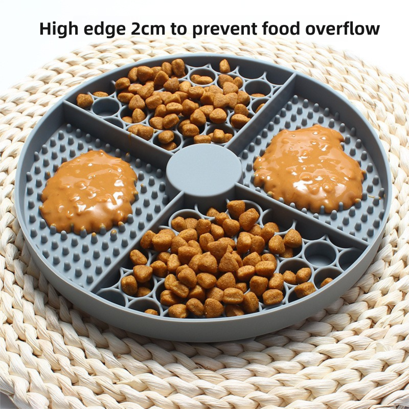 2-Pack Grey Food Grade Silicone Dog Lick Mat - Bone Shape Slow Feeder for Anxiety Relief, Training & Bath Time - Non-Slip Suction Cups