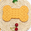 2-Pack Yellow Food Grade Silicone Dog Lick Mat - Bone Shape Slow Feeder for Anxiety Relief, Training & Bath Time - Non-Slip Suction Cups