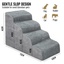 Non-Slip 4 Tiers Dog Ramp/Step/Stair Foam Dog Steps for High Beds or Couches