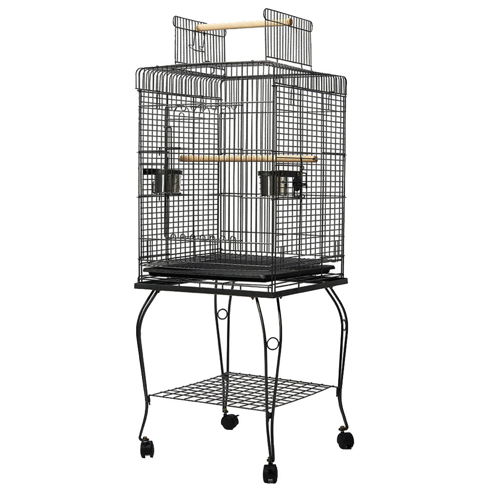 Bird Cage Large 53cm with Perch - Black