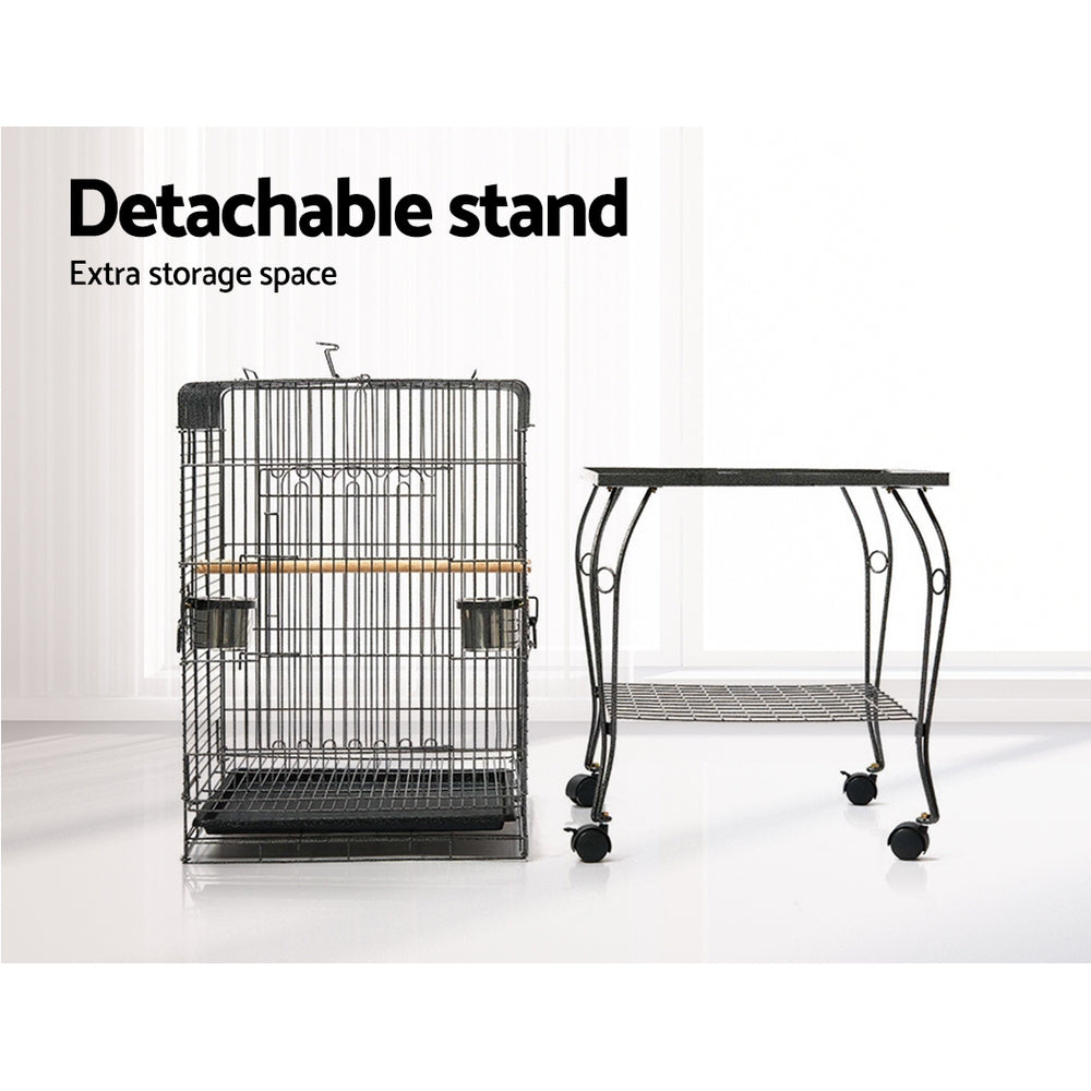 Bird Cage Large 53cm with Perch - Black