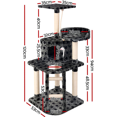 i.Pet Cat Tree 120cm Tower Scratching Post Scratcher Trees Bed Wood Condo Toys Bed