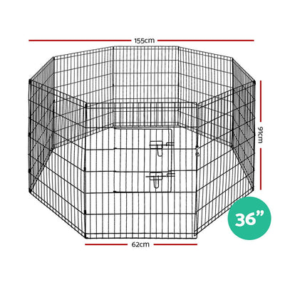 i.Pet 36" 8 Panel Dog Playpen Pet Fence Exercise Cage Enclosure Play Pen