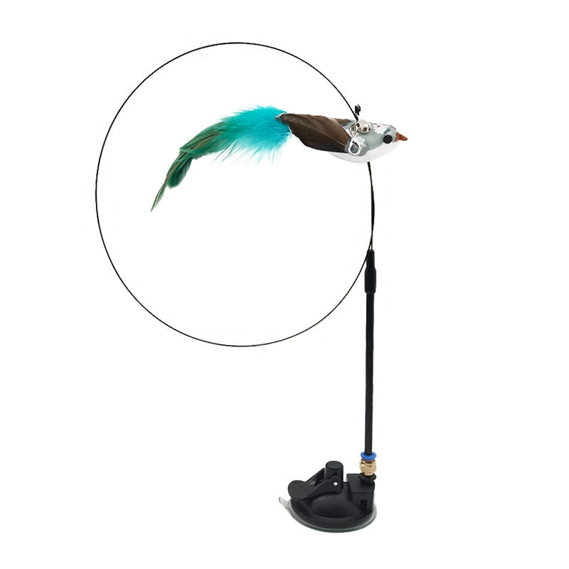 Suction Cup Fishing Rod and Bird Interactive Cat Toy