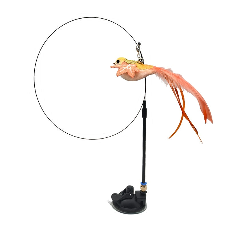 Suction Cup Fishing Rod and Bird Interactive Cat Toy