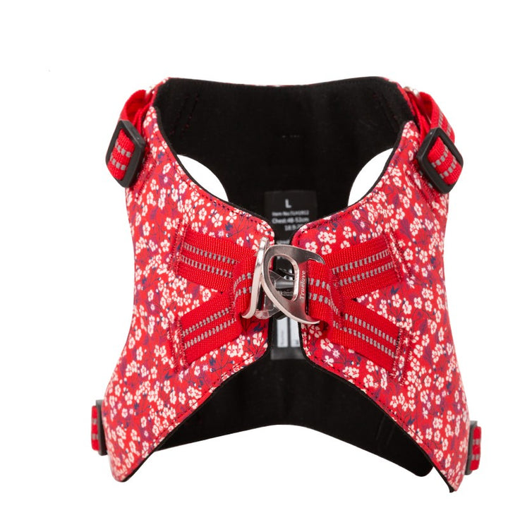 Floral Doggy Harness Red 3XS